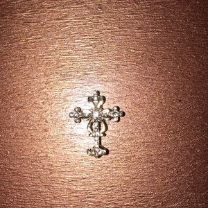 Diamond Encrusted Cross Brooch